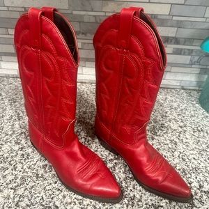 Red leather cowboy boots - Vittorio Ricci